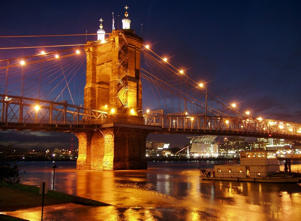 Cincinnati map roads art